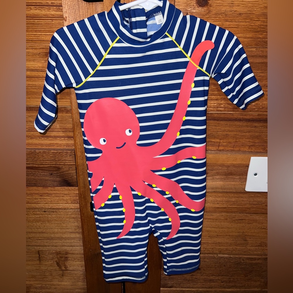 Baby Boden Surf Suit Rash Guard Octopus Size 6-12 Months